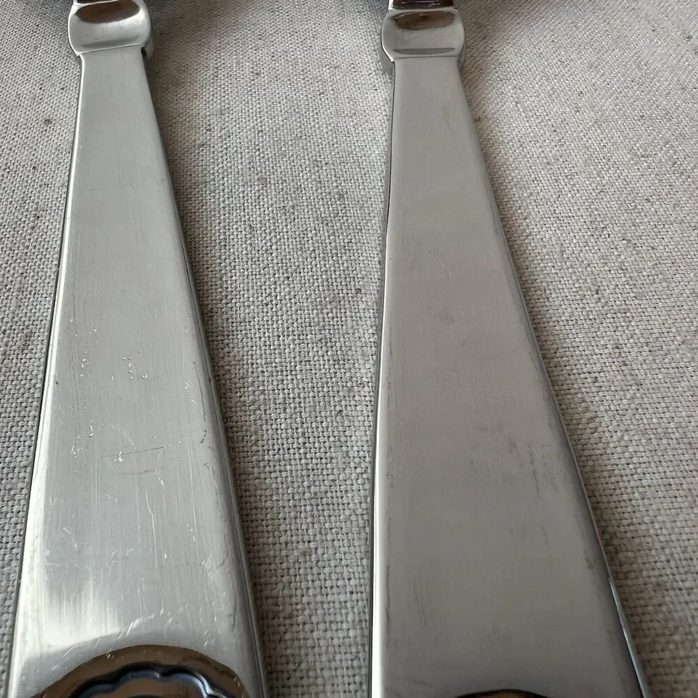 Ralph Lauren TELLURIDE Serving Spoon & Fork Stainless Steel Flatware Korea 1995